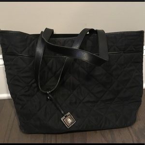 Black quilted Ralph Lauren tote